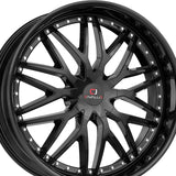 1 X Cavallo CLV-46 Gloss Black 22X8.5 5x112/5x114.3 74.1 Hub 38 Offset Black Wheel Rim