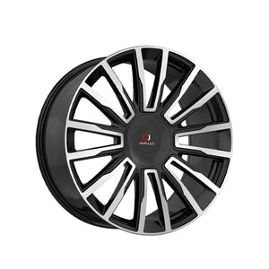 1 X Cavallo CLV-47 Gloss Black & Machined 26X9.5 Blank 78.1 Hub 18 Offset Black Wheel Rim