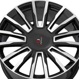 1 X Cavallo CLV-47 Gloss Black & Machined 22X8.5 5x112/5x114.3 74.1 Hub 38 Offset Black Wheel Rim