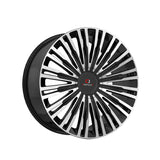 1 X Cavallo CLV-48 Gloss Black & Machined 22X9.5 5x115/5x120 74.1 Hub 15 Offset Black Wheel Rim