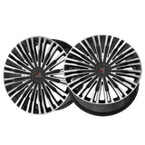 1 X Cavallo CLV-48 Gloss Black & Machined 22X9.5 5x115/5x120 74.1 Hub 15 Offset Black Wheel Rim
