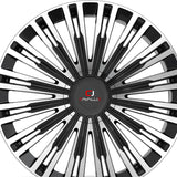 1 X Cavallo CLV-48 Gloss Black & Machined 24X9 5x115/5x120 78.1 Hub 18 Offset Black Wheel Rim