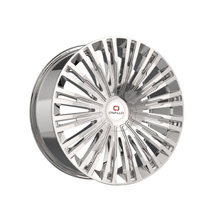 1 X Cavallo CLV-48 Nano Chrome 22X9.5 Blank 78.1 Hub 15 Offset Chrome Wheel Rim