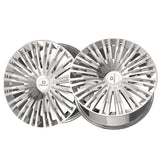 1 X Cavallo CLV-48 Nano Chrome 24X9 Blank 78.1 Hub 18 Offset Chrome Wheel Rim