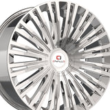 1 X Cavallo CLV-48 Nano Chrome 22X9.5 5x115/5x120 74.1 Hub 15 Offset Chrome Wheel Rim