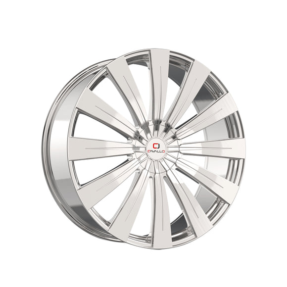 1 X Cavallo CLV-49 Nano Chrome 26X9.5 6x135/6x139.7 87.1 Hub 25 Offset Chrome Wheel Rim