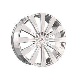 1 X Cavallo CLV-49 Nano Chrome 24X9 5x115/5x120 78.1 Hub 34 Offset Chrome Wheel Rim