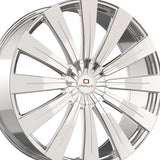 1 X Cavallo CLV-49 Nano Chrome 24X9 5x115/5x120 78.1 Hub 34 Offset Chrome Wheel Rim