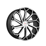 1 X Cavallo CLV-51 Gloss Black & Machined 22X9.5 6x135/6x139.7 108 Hub 25 Offset Black Wheel Rim