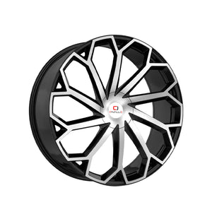 1 X Cavallo CLV-51 Gloss Black & Machined 18X8 4x100/4x114.3 74.1 Hub 35 Offset Black Wheel Rim
