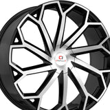 1 X Cavallo CLV-51 Gloss Black & Machined 22X8.5 5x114.3/5x120 74.1 Hub 38 Offset Black Wheel Rim