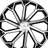 1 X Cavallo CLV-51 Gloss Black & Machined 22X8.5 5x114.3/5x120 74.1 Hub 38 Offset Black Wheel Rim