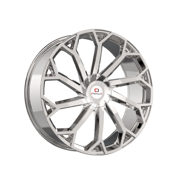 1 X Cavallo CLV-51 Nano Chrome 18X8 5x114.3/5x120 74.1 Hub 35 Offset Chrome Wheel Rim