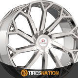 1 X Cavallo CLV-51 Nano Chrome 22X8.5 5x112/5x114.3 74.1 Hub 38 Offset Chrome Wheel Rim