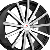 1 X Cavallo CLV-52 Gloss Black & Machined 18X8 4x100/4x114.3 74.1 Hub 35 Offset Black Wheel Rim