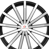 1 X Cavallo CLV-52 Gloss Black & Machined 18X8 4x100/4x114.3 74.1 Hub 35 Offset Black Wheel Rim