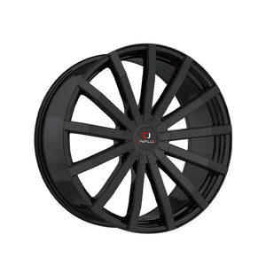 1 X Cavallo CLV-52 Gloss Black 18X8 4x100/4x114.3 74.1 Hub 35 Offset Black Wheel Rim