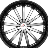 1 X Cavallo CLV-53 Gloss Black & Machined 24X9 5x115/5x120 78.1 Hub 18 Offset Black Wheel Rim