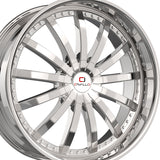 1 X Cavallo CLV-53 Nano Chrome 22X9.5 Blank 78.1 Hub 15 Offset Chrome Wheel Rim