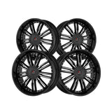 1 X Cavallo CLV-54 Gloss Black & Machined 22X8.5 5x112/5x114.3 74.1 Hub 38 Offset Black Wheel Rim
