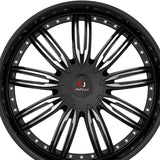 1 X Cavallo CLV-54 Gloss Black & Machined 22X8.5 5x112/5x114.3 74.1 Hub 38 Offset Black Wheel Rim