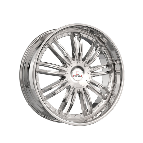 1 X Cavallo CLV-54 Nano Chrome 18X8 4x100/4x114.3 74.1 Hub 35 Offset Chrome Wheel Rim