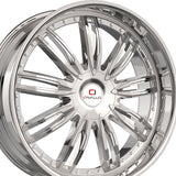 1 X Cavallo CLV-54 Nano Chrome 22X9.5 Blank 78.1 Hub 15 Offset Chrome Wheel Rim