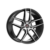 1 X Cavallo CLV-55 Gloss Black & Machined 22X8.5 5x112/5x114.3 74.1 Hub 38 Offset Black Wheel Rim
