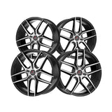 1 X Cavallo CLV-55 Gloss Black & Machined 22X8.5 5x112/5x114.3 74.1 Hub 38 Offset Black Wheel Rim