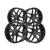 1 X Cavallo CLV-55 Gloss Black 18X8 4x100/4x114.3 74.1 Hub 35 Offset Black Wheel Rim