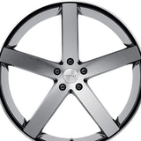 1 X Cavallo CLV-5 Gloss Black & Machined 22X9 Blank 74.1 Hub 35 Offset Black Wheel Rim
