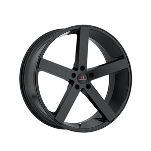 1 X Cavallo CLV-5 Gloss Black 22X9 5x120 74.1 Hub 35 Offset Black Wheel Rim