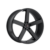 1 X Cavallo CLV-5 Gloss Black 22X9 5x120 74.1 Hub 35 Offset Black Wheel Rim