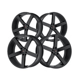 1 X Cavallo CLV-5 Gloss Black 24X10 Blank 74.1 Hub 20 Offset Black Wheel Rim