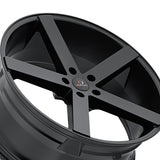1 X Cavallo CLV-5 Gloss Black 24X10 Blank 74.1 Hub 20 Offset Black Wheel Rim