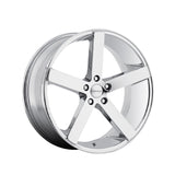 1 X Cavallo CLV-5 Nano Chrome 24X9 5x115 74.1 Hub 15 Offset Chrome Wheel Rim