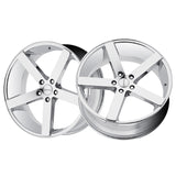 1 X Cavallo CLV-5 Nano Chrome 24X9 5x115 74.1 Hub 15 Offset Chrome Wheel Rim