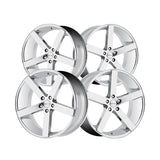 1 X Cavallo CLV-5 Nano Chrome 24X9 5x115 74.1 Hub 15 Offset Chrome Wheel Rim