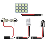 Coolstuffguru Compatible with Toyota Subaru Acura Mitsubishi Gl Dodge Chevy, 12 Smd T10 Led Panel, 3 Adapters