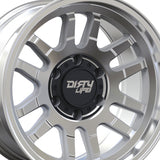 1 X DIRTY LIFE CANYON 17X9 6-139.7 106 Hub -12 Offset Silver Wheel Rim