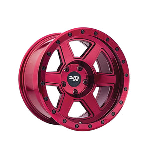 1 X DIRTY LIFE COMPOUND 17X9 6-139.7 106 Hub -38 Offset Red Wheel Rim