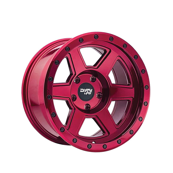 1 X DIRTY LIFE COMPOUND 18X9 6-135 87.1 Hub -12 Offset Red Wheel Rim