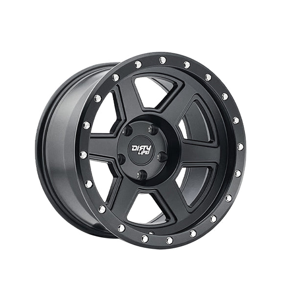 1 X DIRTY LIFE COMPOUND 17X9 5-127 78.1 Hub -12 Offset Black Wheel Rim