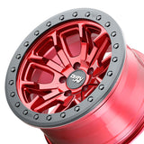 1 X DIRTY LIFE DT-1 17X9 6-139.7 106 Hub -12 Offset Red Wheel Rim