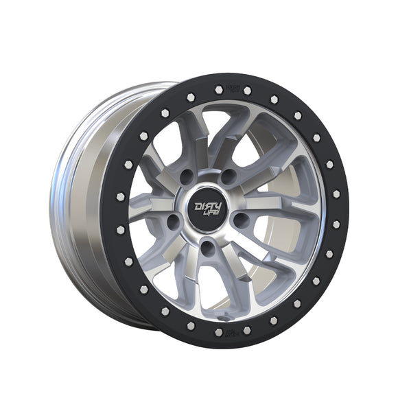 1 X DIRTY LIFE DT-1 17X9 5-127 78.1 Hub -12 Offset Silver Wheel Rim