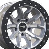 1 X DIRTY LIFE DT-1 17X9 6-139.7 106 Hub -12 Offset Silver Wheel Rim