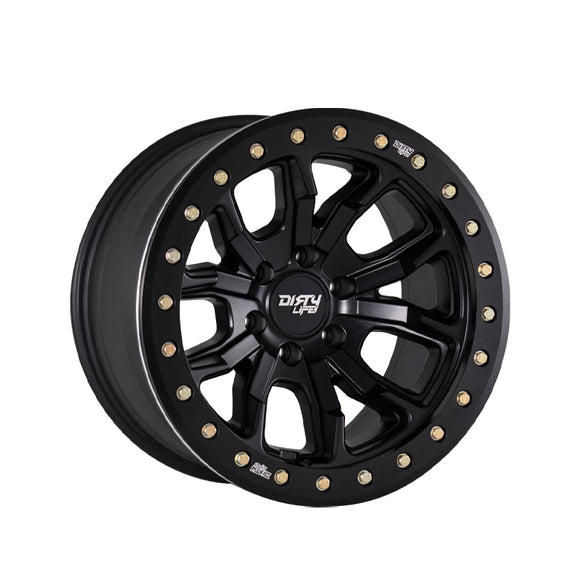 1 X DIRTY LIFE DT-1 17X9 5-139.7 108 Hub -38 Offset Black Wheel Rim
