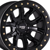 1 X DIRTY LIFE DT-1 17X9 8-165.1 130.8 Hub -12 Offset Black Wheel Rim
