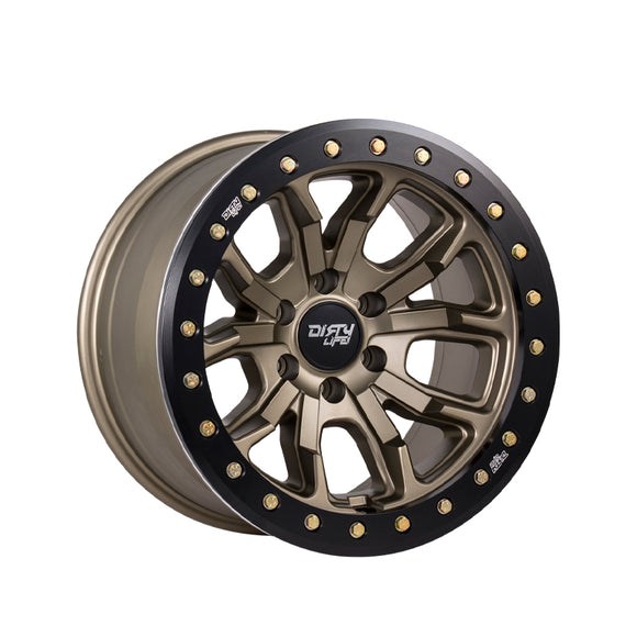 1 X DIRTY LIFE DT-1 17X9 8-165.1 130.8 Hub -12 Offset Bronze Wheel Rim