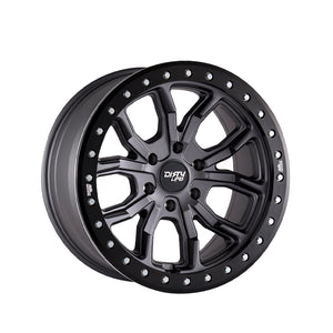 1 X DIRTY LIFE DT-1 17X9 6-139.7 106 Hub -12 Offset Gray Wheel Rim